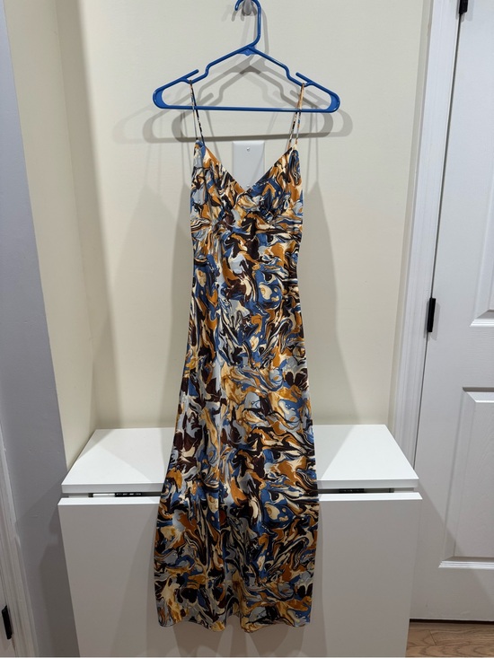 Abercrombie & Fitch Dresses & Skirts - Spaghetti Strap Maxi Dress in Blue & Mustard Swirl